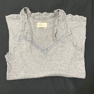 Gray lace tank top Hollister